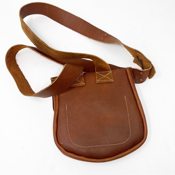 Crossbody Bag Cowhide Leather Brown Bohemian Western - Picture 8 of 15